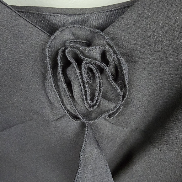 ALYN PAIGE Y2K 90's Ruffle Spaghetti Strap‎ Dress Black Women 13/14 Dark Romance - Picture 3 of 14